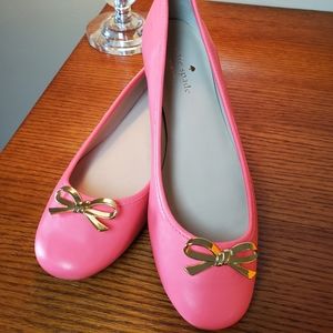 NEW Kate Spade VILLA Pink Nappa Leather Flats 7 M